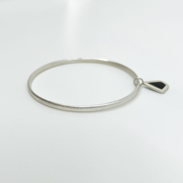 Collezione XXI Black Diamond Bangle on white background